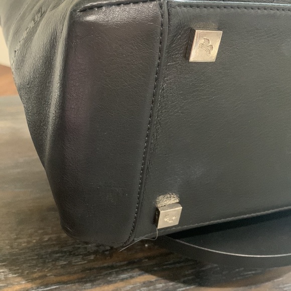Mario Hernandez black leather tote with metal H appliqués. Pre loved - Picture 6 of 14